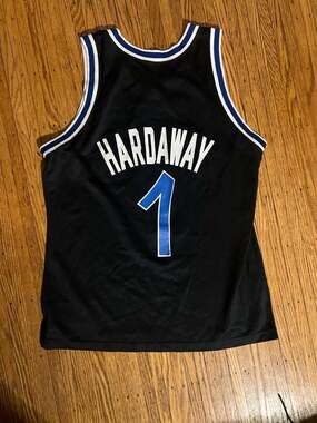 Vintage Champion Orlando Magic Penny Hardaway #1 Jersey Black Size 44